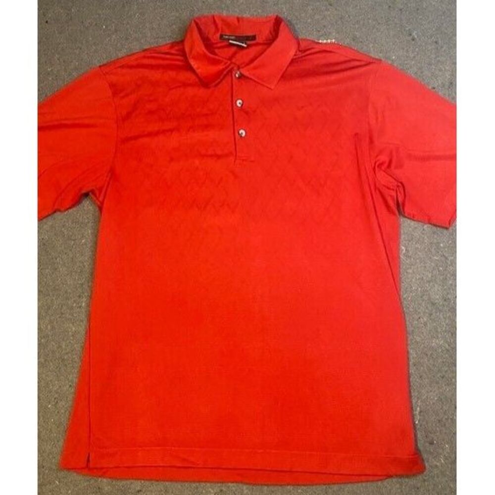 TIGER WOODS COLLECTION Men's Golf Polo‎ Shirt MEDIUM SOLID RED dri-fit